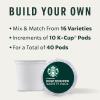 imageStarbucks KCup Coffee PodsStarbucks Blonde Medium ampamp Dark Roast CoffeeVariety Pack for Keurig Brewers100 Arabica1 box 40 pods totalVariety