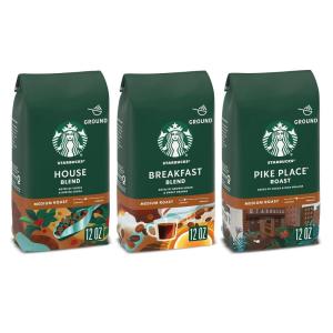 imageStarbucks Ground Coffee Medium Roast Coffee Pike Place Roast 100 Arabica 6 bags 12 oz eachMedium Variety Pack