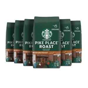 imageStarbucks Ground Coffee Medium Roast Coffee Pike Place Roast 100 Arabica 6 bags 12 oz eachPike Place