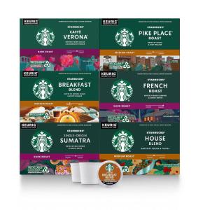 imageStarbucks KCup Coffee PodsStarbucks Blonde Medium ampamp Dark Roast CoffeeVariety Pack for Keurig Brewers100 Arabica1 box 40 pods totalUnflavored