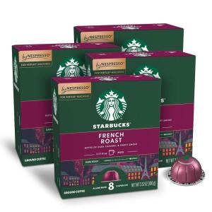 imageStarbucks by Nespresso Vertuo French Roast Dark Roast Coffee 32count Coffee Pods Brews 78 ozFrench Roast