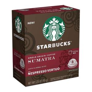 imageStarbucks by Nespresso Vertuo French Roast Dark Roast Coffee 32count Coffee Pods Brews 78 ozSumatra