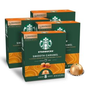imageStarbucks by Nespresso VertuoCaramel Flavored Coffee 32count Coffee Pods Brews 78 ozSmooth Caramel