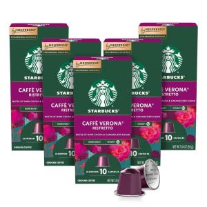 imageStarbucks by Nespresso Original Line Intense Variety Pack 50count Espresso PodsCaffe Verona