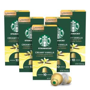 imageStarbucks by Nespresso Original Line Pike Place Medium Roast Coffee 50count Espresso PodsCreamy Vanilla