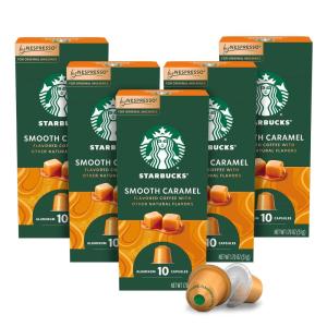 imageStarbucks by Nespresso Original Line Pike Place Medium Roast Coffee 50count Espresso PodsSmooth Caramel