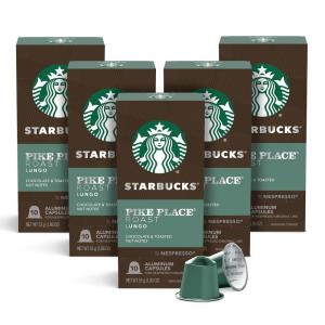 imageStarbucks by Nespresso Original Line Pike Place Medium Roast Coffee 50count Espresso PodsUnflavored